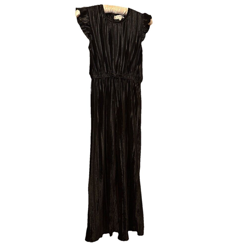 Women's Btween Black Sleeveless Ruffled Shoulders Jumpsuit Size 12